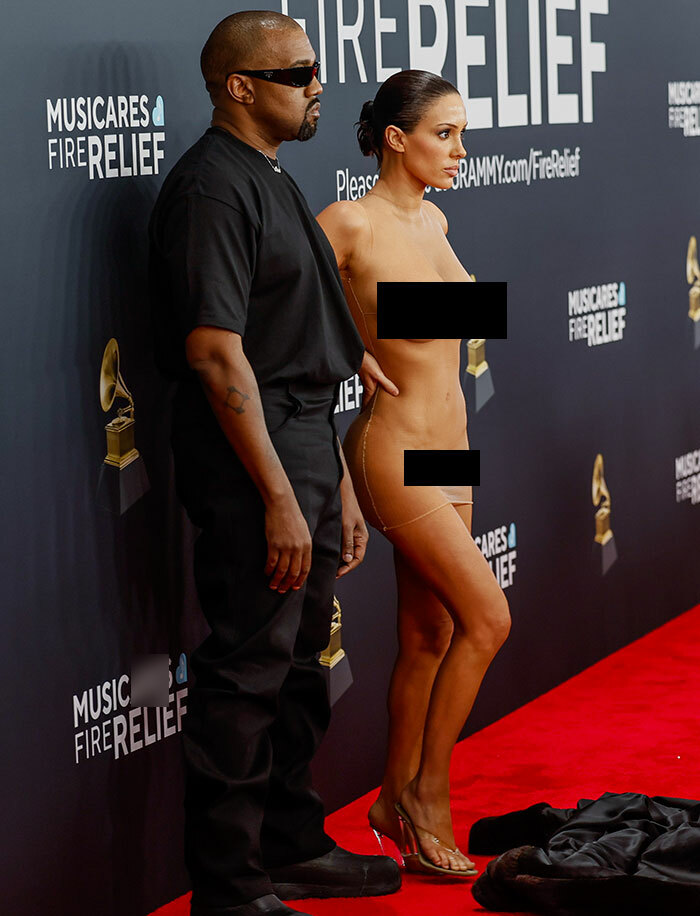 Outrage As Kanye West And Bianca Censori Bring Second Bare Look, Licking Frenzy To Grammys Party Outrage As Kanye West And Bianca Censori Bring Second Bare Look, Licking Frenzy To Grammys Party