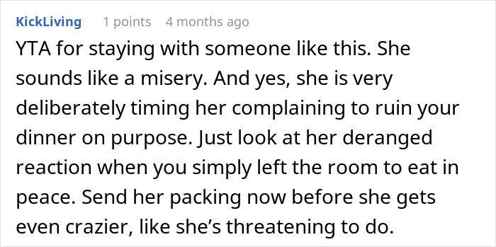 Man Is Sick Of Being Forced To Suffer Through Every Dinner With GF, Finally Loses Patience Man Is Sick Of Being Forced To Suffer Through Every Dinner With GF, Finally Loses Patience