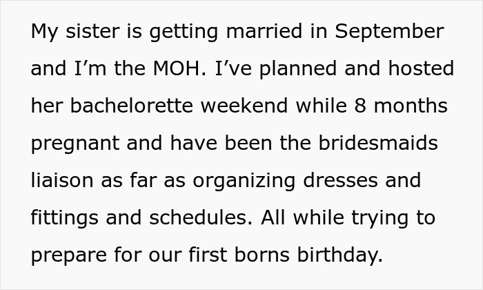 &ldquo;[Am I The Jerk] For Telling My Mom I Won&rsquo;t Help With Sister&rsquo;s Wedding Prep After Giving Birth?&rdquo;