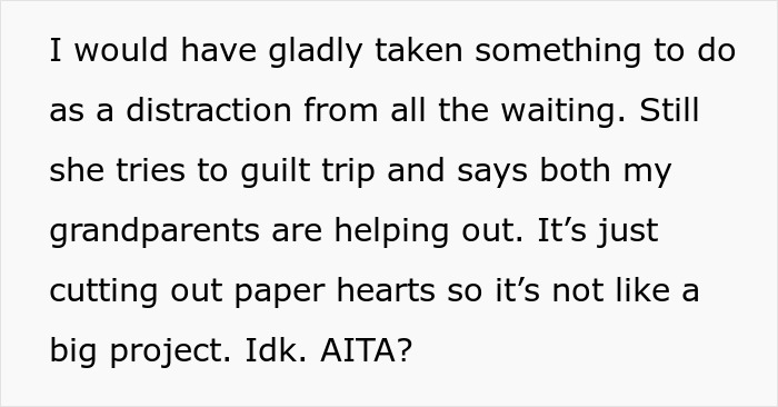 &ldquo;[Am I The Jerk] For Telling My Mom I Won&rsquo;t Help With Sister&rsquo;s Wedding Prep After Giving Birth?&rdquo;
