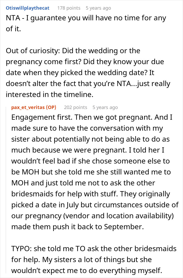&ldquo;[Am I The Jerk] For Telling My Mom I Won&rsquo;t Help With Sister&rsquo;s Wedding Prep After Giving Birth?&rdquo;
