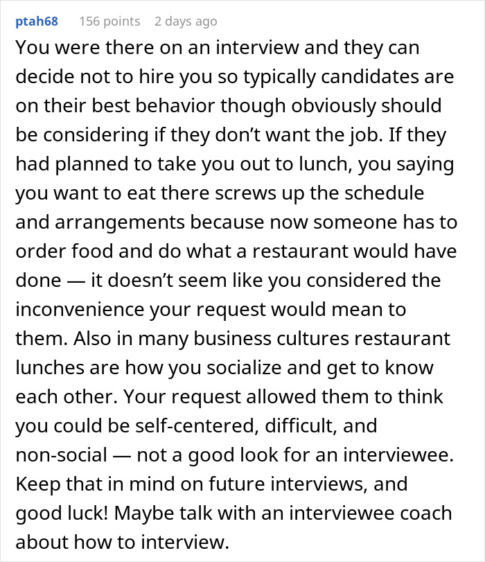 People Are Confused By This Man’s Excuse Not To Go Out For Lunch With A CEO, Costing Him A Job People Are Confused By This Man’s Excuse Not To Go Out For Lunch With A CEO, Costing Him A Job