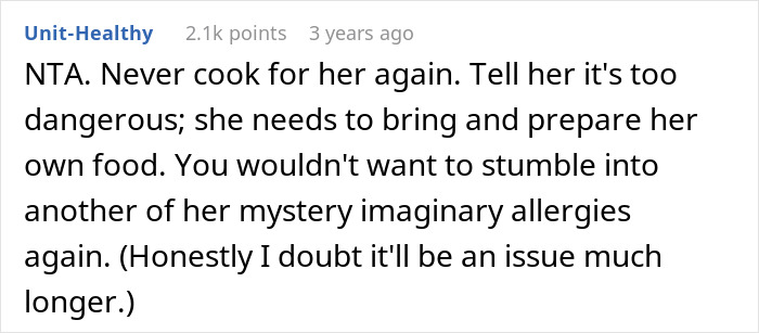 Teen Stops Cooking For Brother’s GF After Her Allergies Magically Keep Changing
