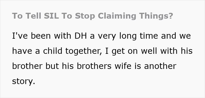 SIL Refuses To Spend A Dime, Thinks Everyone Else’s Stuff Is Up For Grabs, And Keeps Claiming Everything SIL Refuses To Spend A Dime, Thinks Everyone Else’s Stuff Is Up For Grabs, And Keeps Claiming Everything