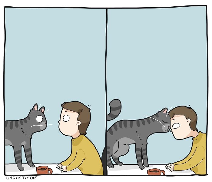 30 Hilarious New Comics by Lingvistov That Perfectly Capture Life With a Cat