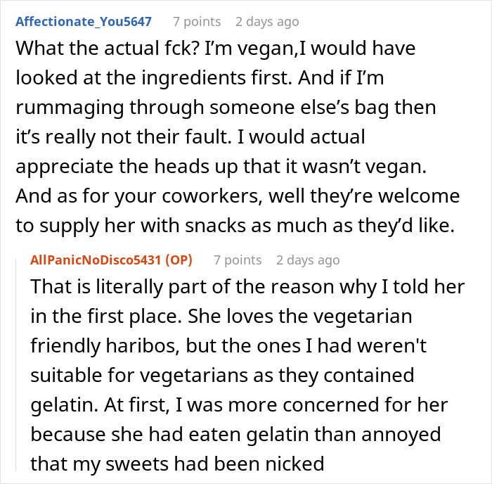 Woman Steals Coworker’s Snack Without Checking The Label, Then Accuses Her Of Making Her Eat Meat Woman Steals Coworker’s Snack Without Checking The Label, Then Accuses Her Of Making Her Eat Meat