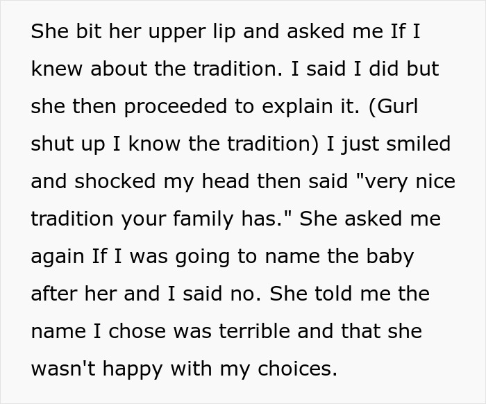 DIL Doesn’t Want To Give In To MIL’s Tradition Of Naming Firstborn After Her, MIL Cuts Her Off DIL Doesn’t Want To Give In To MIL’s Tradition Of Naming Firstborn After Her, MIL Cuts Her Off