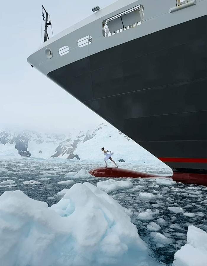 “This Was Insane!”: Ballerina Goes Viral After “Career-Ending” Dance On Bow Of Ship In Icy Waters
