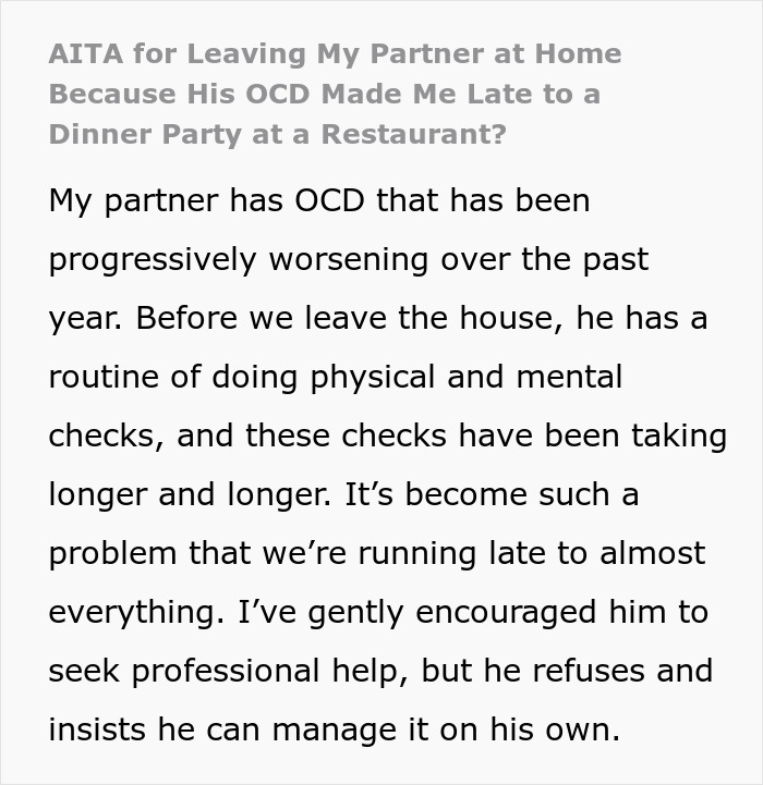 Man Asks Partner With OCD To Start Getting Ready 2 Hrs In Advance, Leaves Him When He&rsquo;s Still Late