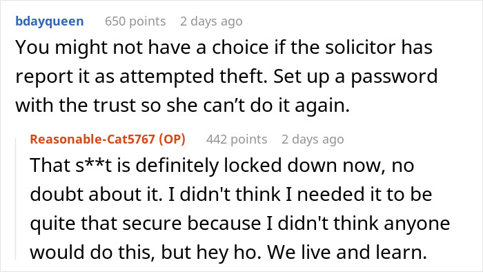 “I. Am. Livid”: Compassionate Call From Solicitors Reveals Sister’s Ploy To Steal Thousands “I. Am. Livid”: Compassionate Call From Solicitors Reveals Sister’s Ploy To Steal Thousands