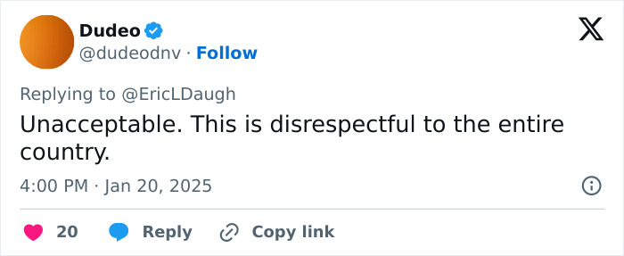 “Disrespectful To The Entire Country”: Senator Uses Gym Shorts At Presidential Inauguration “Disrespectful To The Entire Country”: Senator Uses Gym Shorts At Presidential Inauguration