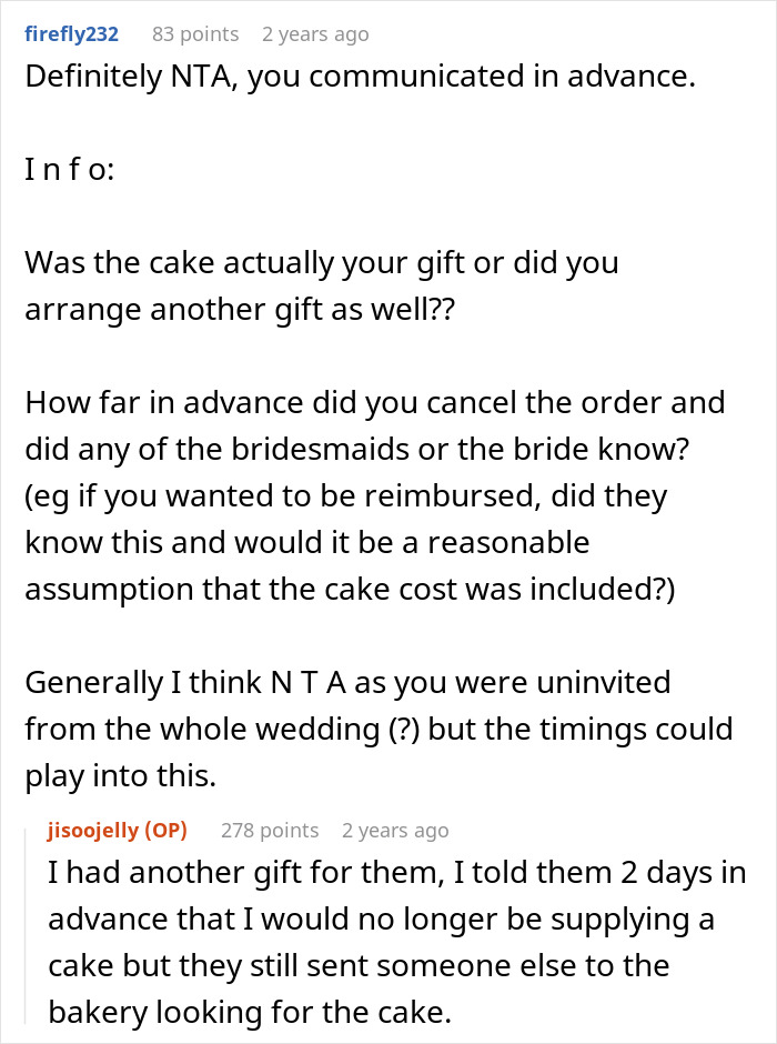 Bride Uninvites Her BFF, Acts Shocked When She Finds Out Her Wedding Cake Order Was Canceled Too