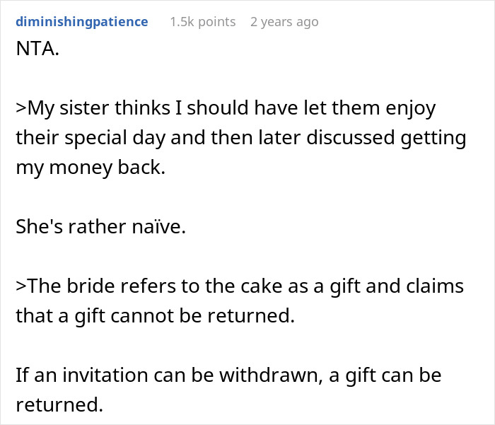 Bride Uninvites Her BFF, Acts Shocked When She Finds Out Her Wedding Cake Order Was Canceled Too