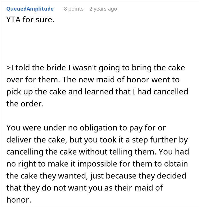 Bride Uninvites Her BFF, Acts Shocked When She Finds Out Her Wedding Cake Order Was Canceled Too