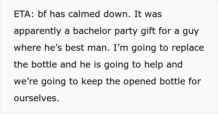 Man Discovers GF Drank The Costly 30YO Scotch He Was Saving To Gift To A Friend, Gets Livid
