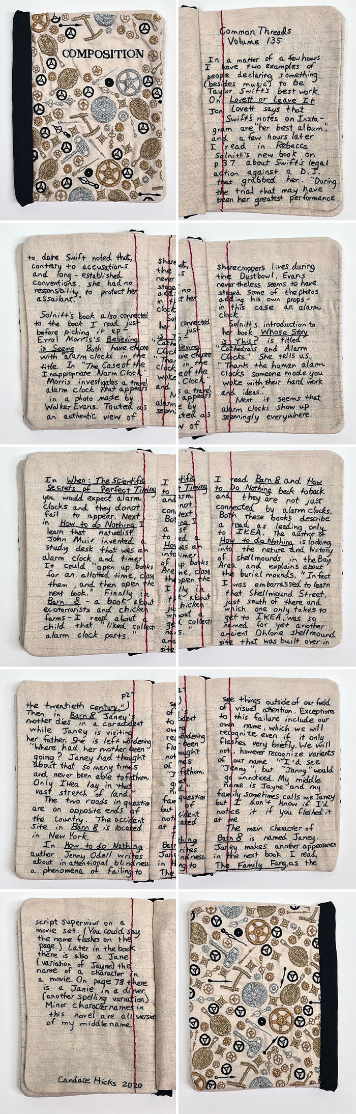 Stunning Embroidered Fabric Looks Just Like Books And Notebooks, By Candace Hicks (39 Pics) Stunning Embroidered Fabric Looks Just Like Books And Notebooks, By Candace Hicks (39 Pics)