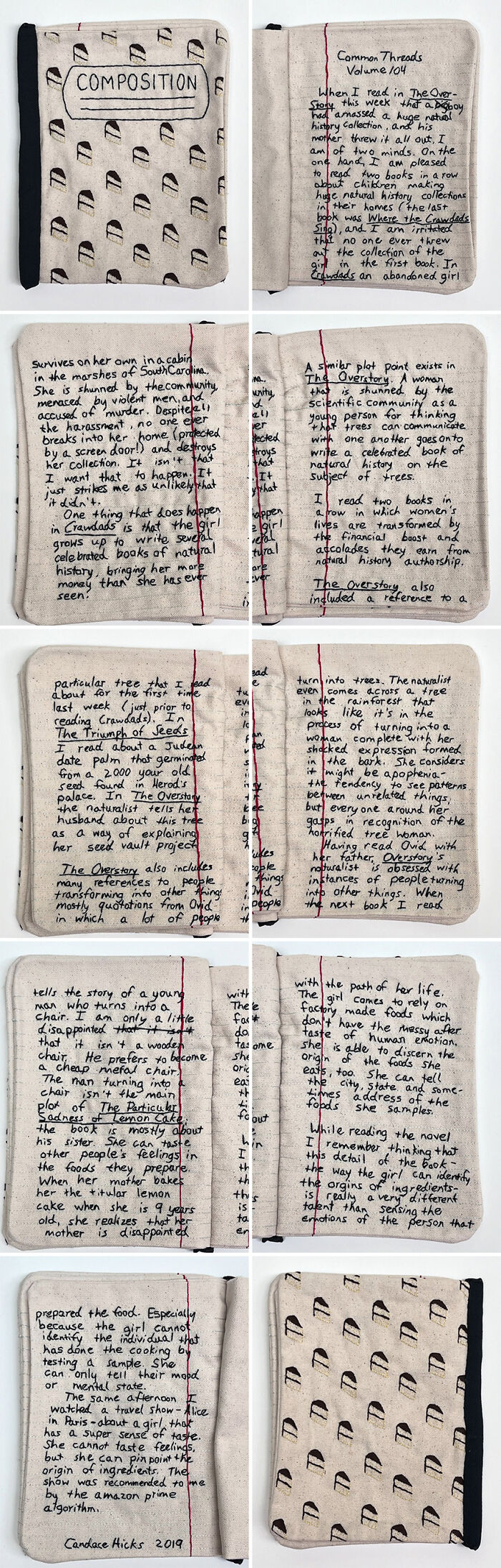 Stunning Embroidered Fabric Looks Just Like Books And Notebooks, By Candace Hicks (39 Pics) Stunning Embroidered Fabric Looks Just Like Books And Notebooks, By Candace Hicks (39 Pics)