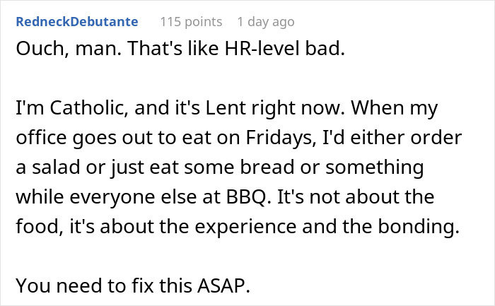“[Am I The Jerk] For Not Inviting My Coworker To A Team Lunch Because Of Her Dietary Preferences?”