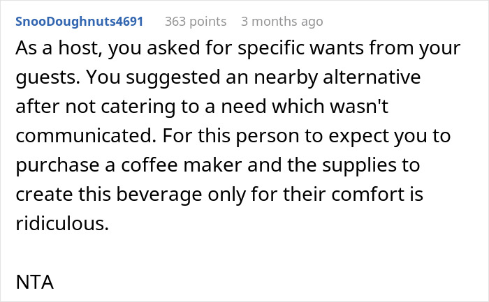 Woman Rants Online As Friend Dubs Her A ‘Bad Host’ For Not Buying A ‘Guest Coffee Maker’ Woman Rants Online As Friend Dubs Her A ‘Bad Host’ For Not Buying A ‘Guest Coffee Maker’
