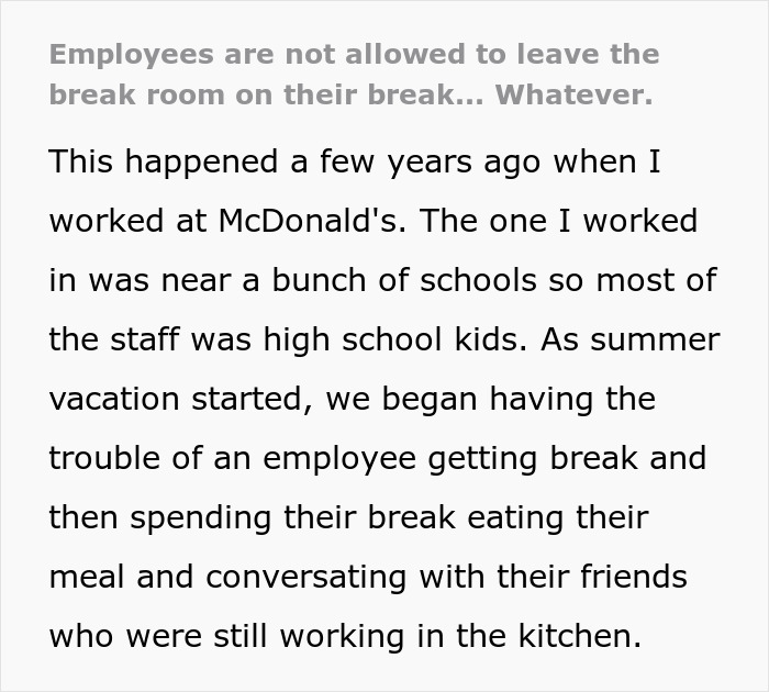 Boss Makes New Break Room Rule, Then Loses It When Worker Follows It Exactly