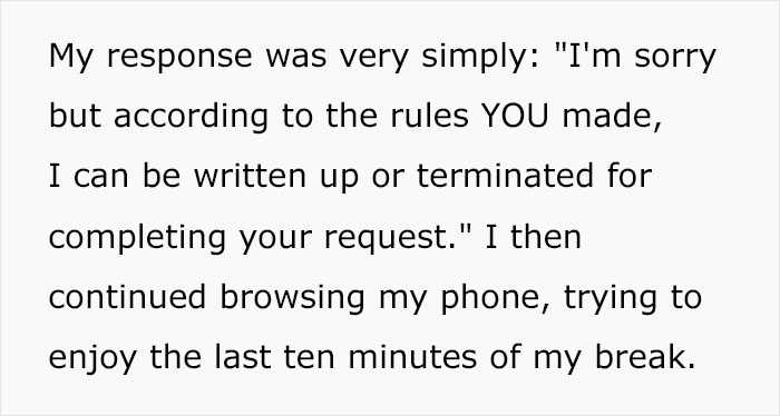 Boss Makes New Break Room Rule, Then Loses It When Worker Follows It Exactly Boss Makes New Break Room Rule, Then Loses It When Worker Follows It Exactly