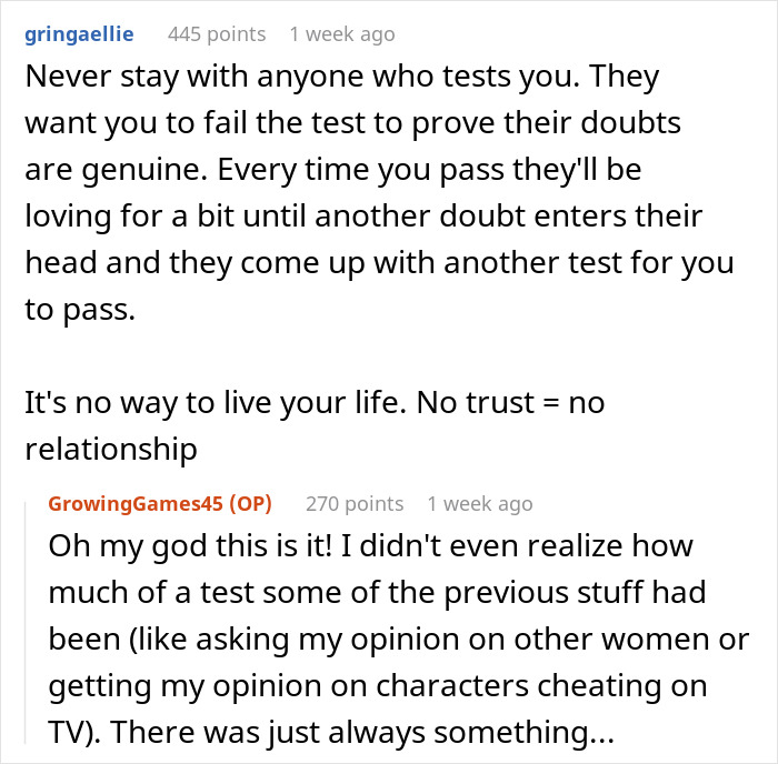 Woman Ruins Relationship With Her BF By “Testing” Him, Doesn’t Think She’s Done Anything Wrong Woman Ruins Relationship With Her BF By “Testing” Him, Doesn’t Think She’s Done Anything Wrong