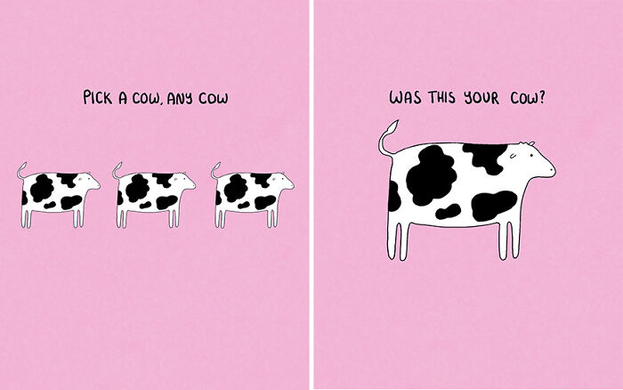29 Relatable, Silly, And A Little Unhinged Illustrations Of Cows, Created By This Artist 29 Relatable, Silly, And A Little Unhinged Illustrations Of Cows, Created By This Artist