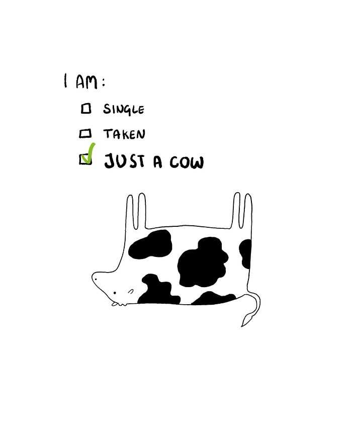 29 Relatable, Silly, And A Little Unhinged Illustrations Of Cows, Created By This Artist 29 Relatable, Silly, And A Little Unhinged Illustrations Of Cows, Created By This Artist