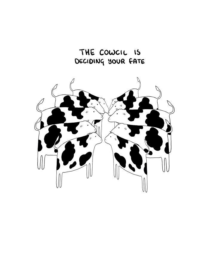 29 Relatable, Silly, And A Little Unhinged Illustrations Of Cows, Created By This Artist 29 Relatable, Silly, And A Little Unhinged Illustrations Of Cows, Created By This Artist