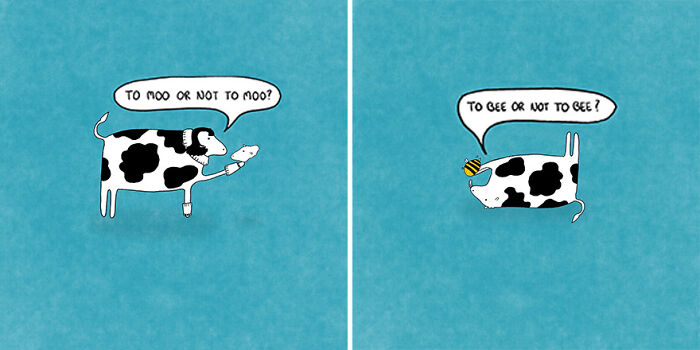 29 Relatable, Silly, And A Little Unhinged Illustrations Of Cows, Created By This Artist 29 Relatable, Silly, And A Little Unhinged Illustrations Of Cows, Created By This Artist