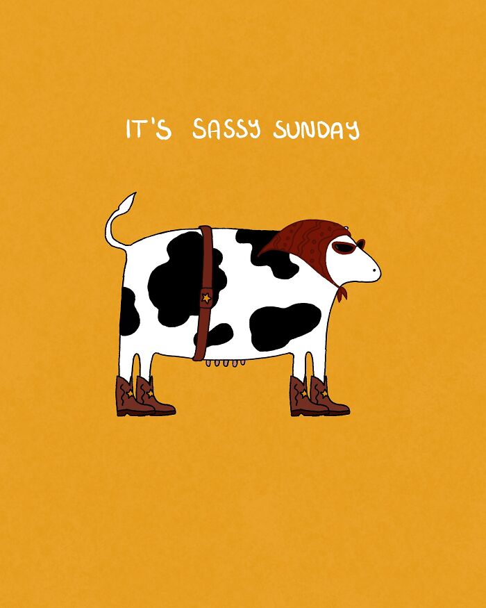 29 Relatable, Silly, And A Little Unhinged Illustrations Of Cows, Created By This Artist 29 Relatable, Silly, And A Little Unhinged Illustrations Of Cows, Created By This Artist
