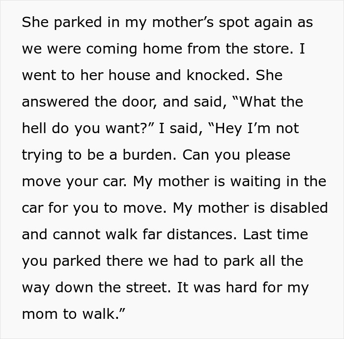 Lady Has Had Enough Of Karen Neighbor Parking In Her Disabled Mom’s Special Spot, Gets Her Car Towed Lady Has Had Enough Of Karen Neighbor Parking In Her Disabled Mom’s Special Spot, Gets Her Car Towed