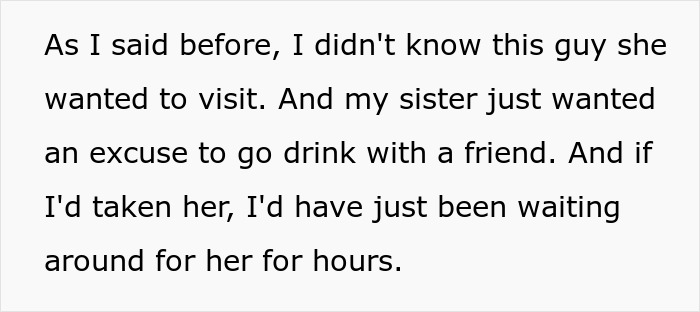 Sibling Won’t Risk Driving In Snow For Sis’ Booze Trip, Sis Calls Them Selfish And Wrecks Her Car Sibling Won’t Risk Driving In Snow For Sis’ Booze Trip, Sis Calls Them Selfish And Wrecks Her Car