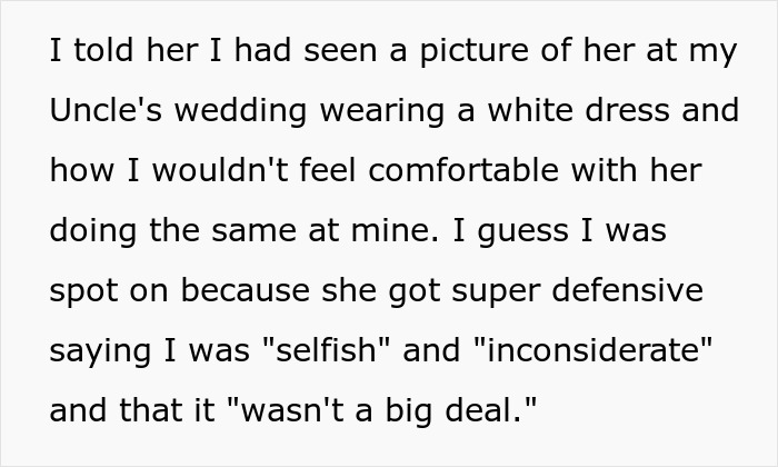 “It Is MY Day”: Bride Tells Grandma She Can’t Wear White At Her Wedding, Starts Family Drama “It Is MY Day”: Bride Tells Grandma She Can’t Wear White At Her Wedding, Starts Family Drama
