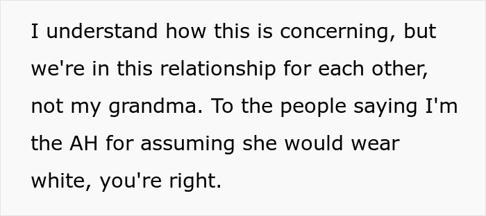 “It Is MY Day”: Bride Tells Grandma She Can’t Wear White At Her Wedding, Starts Family Drama “It Is MY Day”: Bride Tells Grandma She Can’t Wear White At Her Wedding, Starts Family Drama