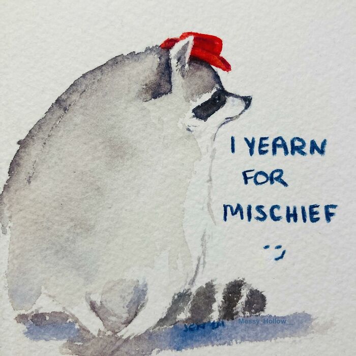 27 Hilarious Watercolor Paintings Of Sassy Animals With Pop Culture References, By This Artist