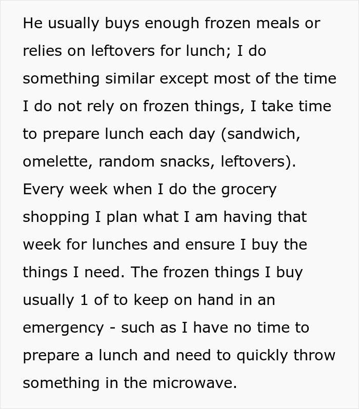 “Cue My Rage”: Man Steals Wife’s Frozen Meal, Tosses It, And Still Thinks He’s The Victim “Cue My Rage”: Man Steals Wife’s Frozen Meal, Tosses It, And Still Thinks He’s The Victim
