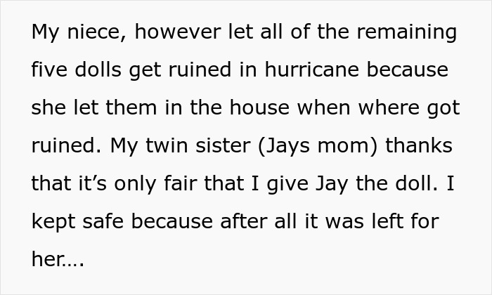 Lady Asks Net, &ldquo;Am I The [Jerk] For Not Giving My Niece The Porcelain Doll My Mother Left For Her?&rdquo;