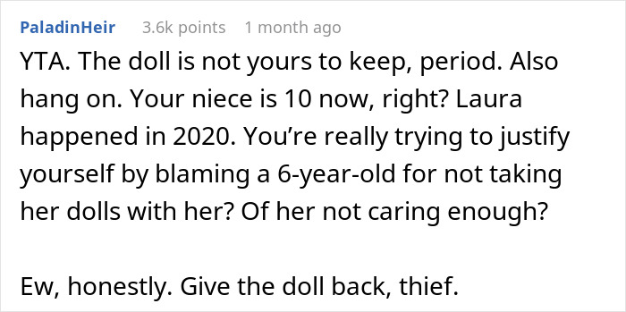 Lady Asks Net, &ldquo;Am I The [Jerk] For Not Giving My Niece The Porcelain Doll My Mother Left For Her?&rdquo;