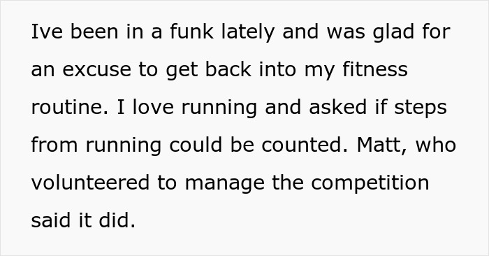 Person Reports Coworker Who Suddenly “Walks” 65K Steps In A Day In Company Competition, She’s Irked Person Reports Coworker Who Suddenly “Walks” 65K Steps In A Day In Company Competition, She’s Irked