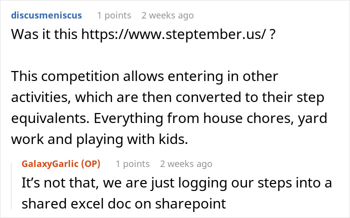 Person Reports Coworker Who Suddenly “Walks” 65K Steps In A Day In Company Competition, She’s Irked Person Reports Coworker Who Suddenly “Walks” 65K Steps In A Day In Company Competition, She’s Irked