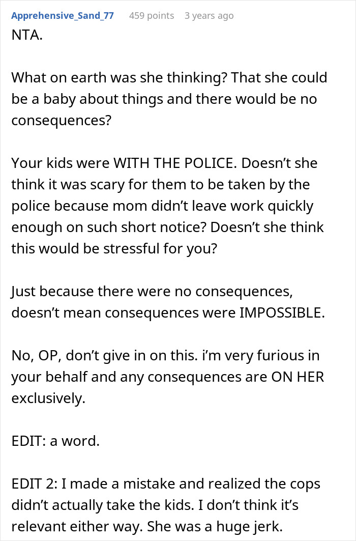 “[Am I The Jerk] For Not Babysitting For My Sister-In-Law Anymore After She Called The Police On Me?”