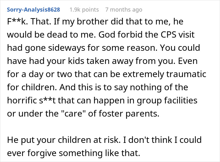 Man Lies, Calls CPS On Sis, Then Comes Begging For Forgiveness, She Just Cuts Him Off From Her Life Man Lies, Calls CPS On Sis, Then Comes Begging For Forgiveness, She Just Cuts Him Off From Her Life