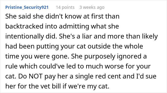 “AITA For Refusing to Pay My Cat-Sitter?”