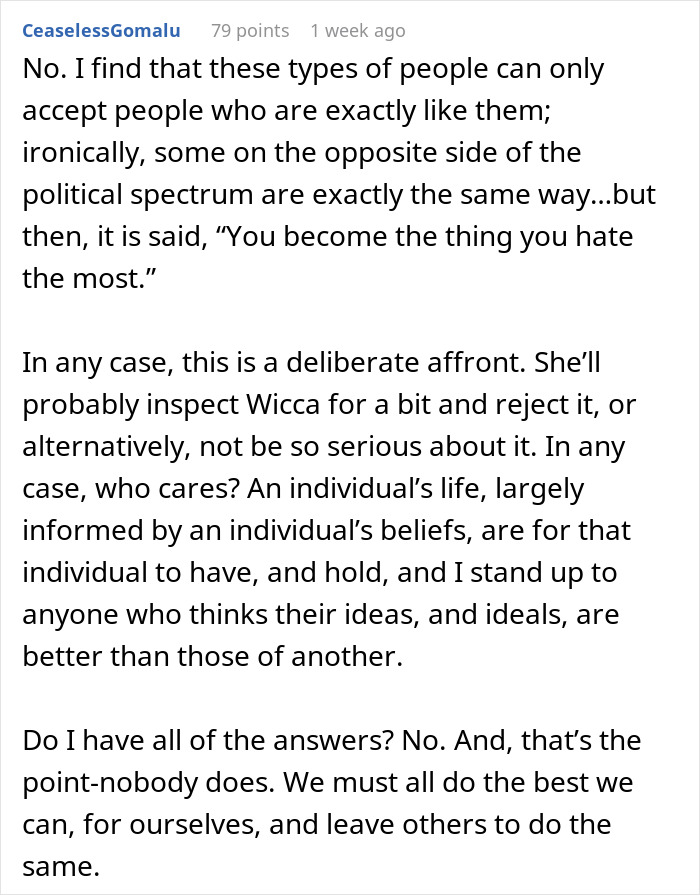 Mom Reaches Breaking Point As In-Laws Mock Daughter’s Paganism And Bring &#8220;Forbidden&#8221; Foods