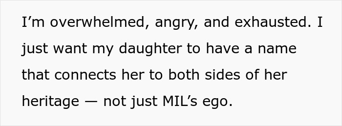 MIL Demands Baby’s Name Honor Her Culture, New Mom Fights For Her Own Heritage While Recovering MIL Demands Baby’s Name Honor Her Culture, New Mom Fights For Her Own Heritage While Recovering