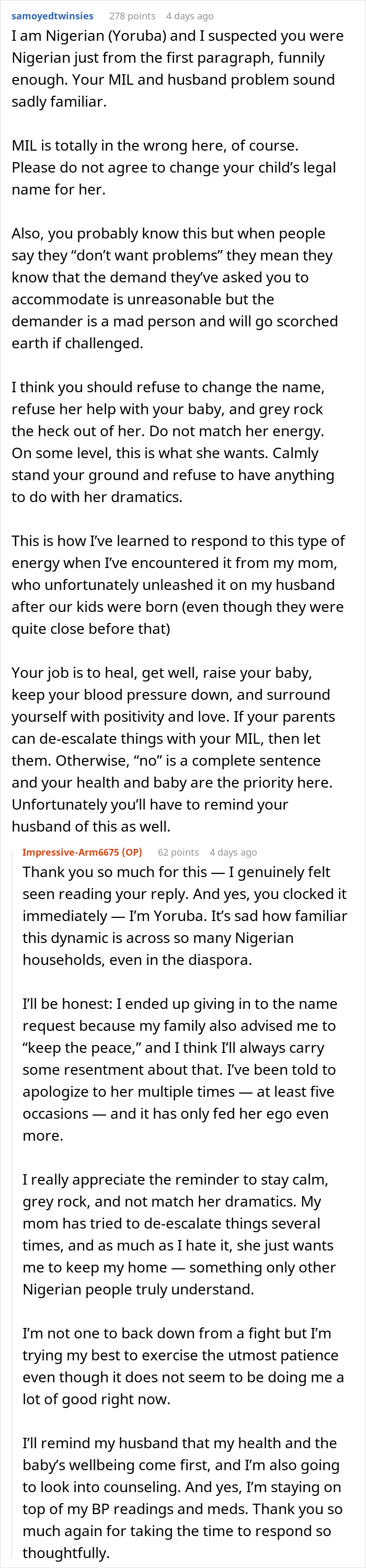 MIL Demands Baby’s Name Honor Her Culture, New Mom Fights For Her Own Heritage While Recovering MIL Demands Baby’s Name Honor Her Culture, New Mom Fights For Her Own Heritage While Recovering
