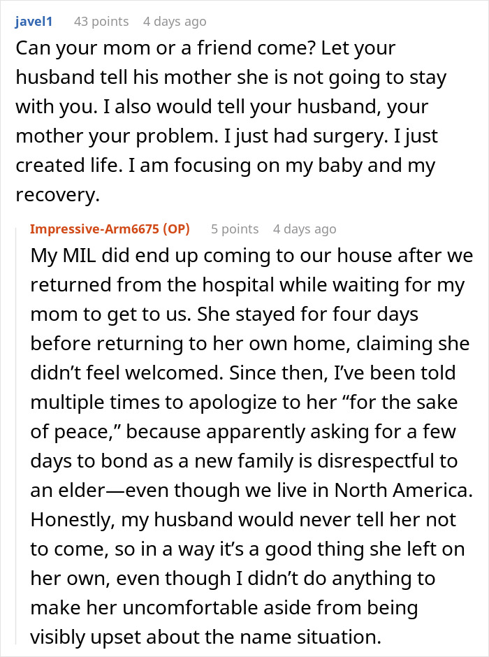 MIL Demands Baby’s Name Honor Her Culture, New Mom Fights For Her Own Heritage While Recovering MIL Demands Baby’s Name Honor Her Culture, New Mom Fights For Her Own Heritage While Recovering