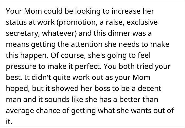 Man Picks At His Food During Dinner With Mom’s Boss, Asks If He Ruined Everything Man Picks At His Food During Dinner With Mom’s Boss, Asks If He Ruined Everything