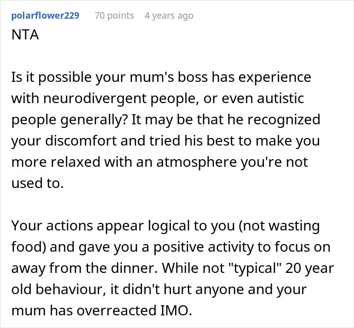 Man Picks At His Food During Dinner With Mom’s Boss, Asks If He Ruined Everything Man Picks At His Food During Dinner With Mom’s Boss, Asks If He Ruined Everything